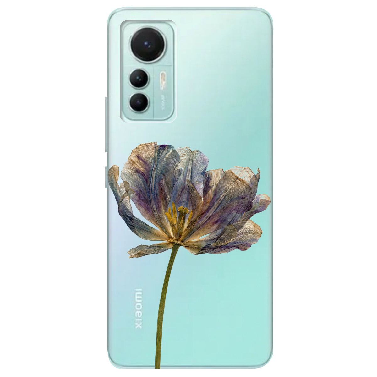 Чехол для Xiaomi 12 Lite прозрачный Нежный сухоцвет - фото 1 - Чехлы для телефонов