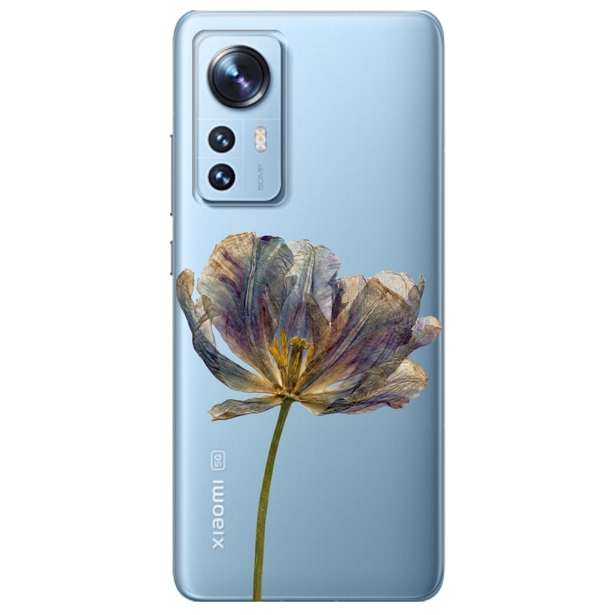 Чехол для Xiaomi 12 прозрачный Нежный сухоцвет - фото 1 - Чехлы для телефонов