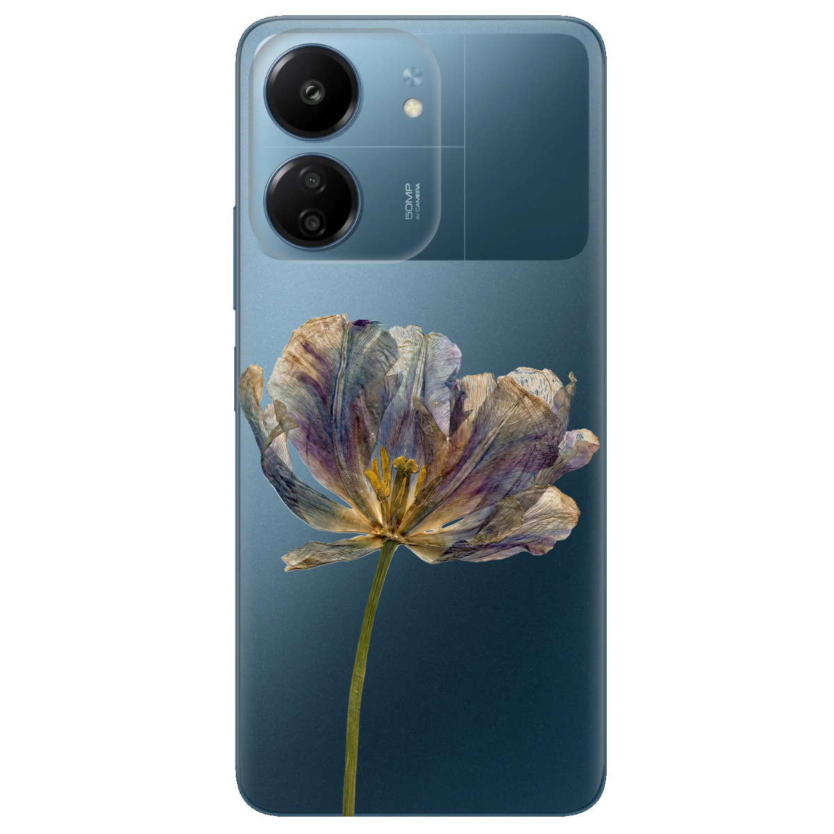 Чохол для Xiaomi Redmi 13C прозорий Ніжний сухоцвіт - фото 1 - Чохли для телефонів