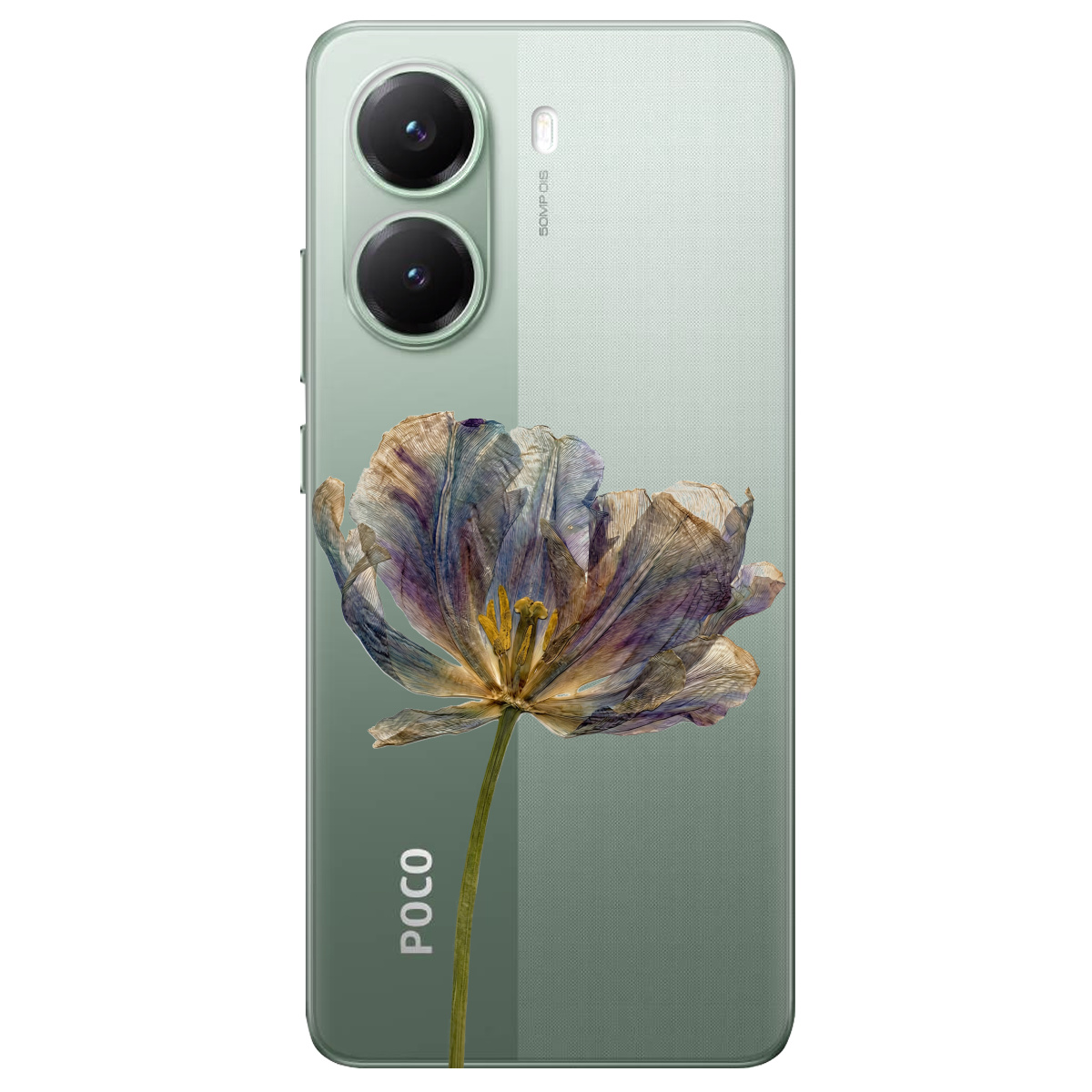 Чехол для Xiaomi Poco X7 Pro прозрачный Нежный сухоцвет - фото 1 - Чехлы для телефонов