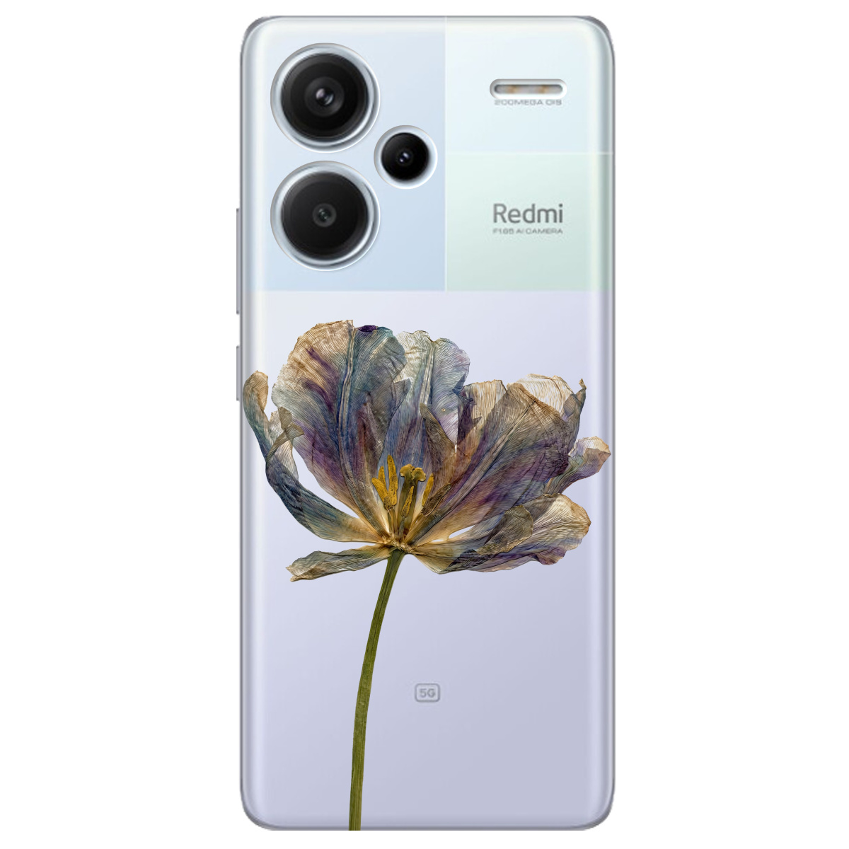 Чохол для Xiaomi Redmi Note 13 Pro + прозорий Ніжний сухоцвіт - фото 1 - Чохли для телефонів