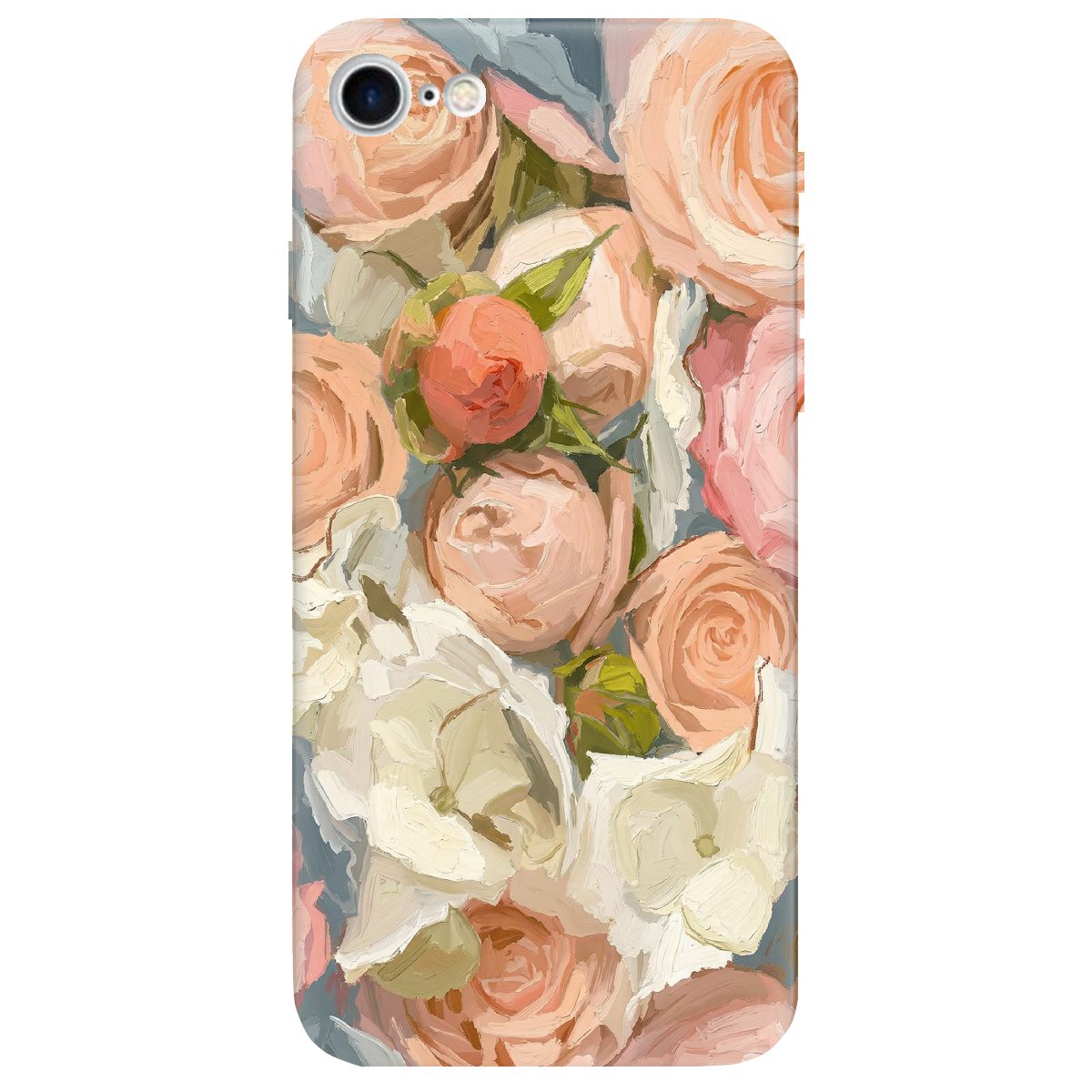 Чехол для Apple iPhone 7 прозрачный Пастель в цветах - фото 1 - Чехлы для телефонов