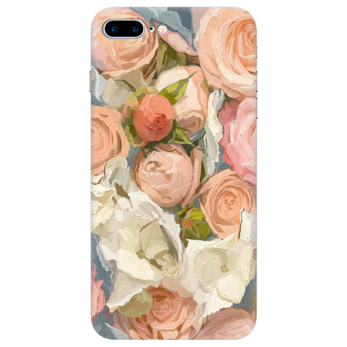 Чохол для Apple iPhone 7 Plus прозорий Пастель у квітах - фото 1 - Чохли для телефонів