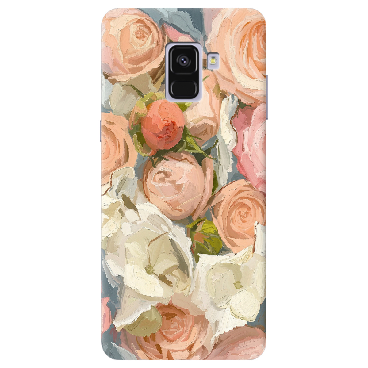 Чехол для Samsung Galaxy A8 2018 прозрачный Пастель в цветах - фото 1 - Чехлы для телефонов