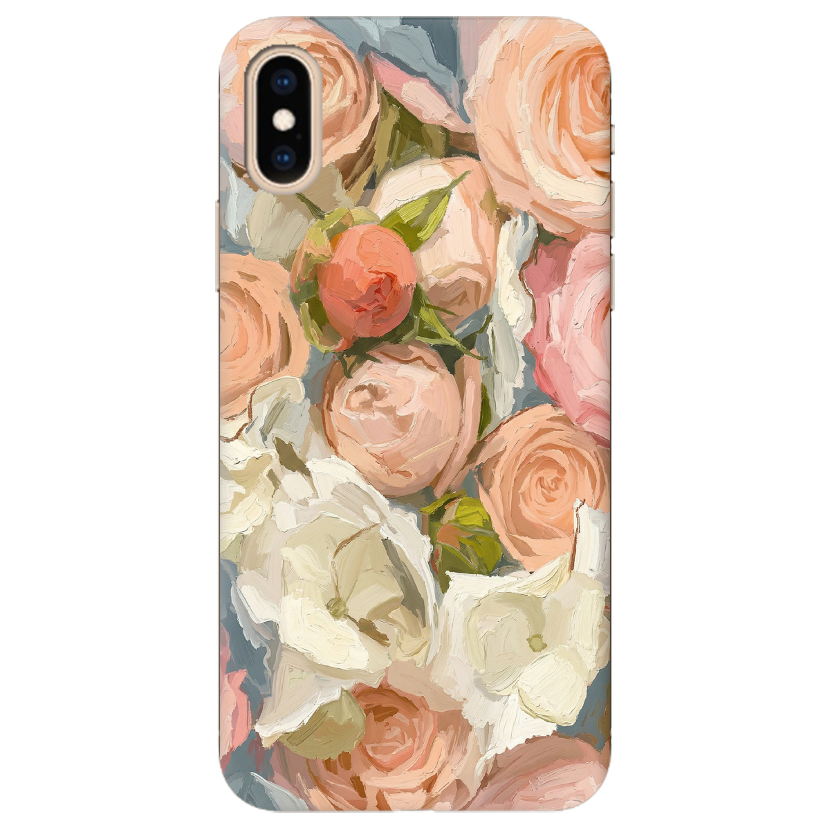 Чохол для Apple iPhone XS прозорий Пастель у квітах - фото 1 - Чохли для телефонів