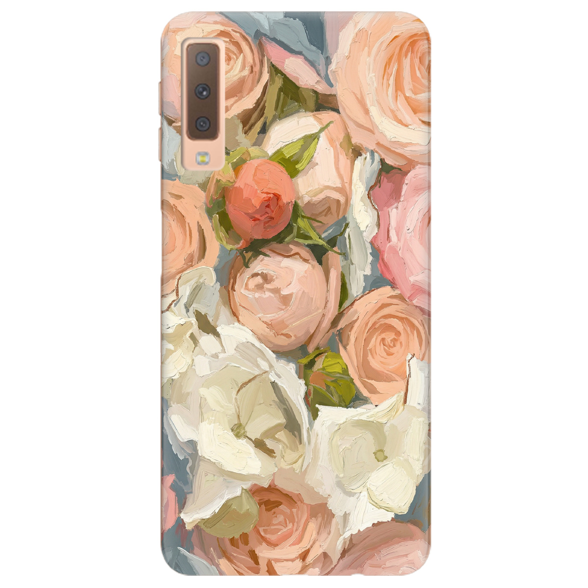 Чехол для Samsung Galaxy A7 2018 прозрачный Пастель в цветах - фото 1 - Чехлы для телефонов