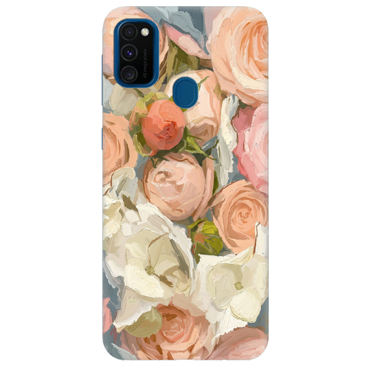 Чохол для Samsung Galaxy M21 прозорий Пастель у квітах - фото 1 - Чохли для телефонів