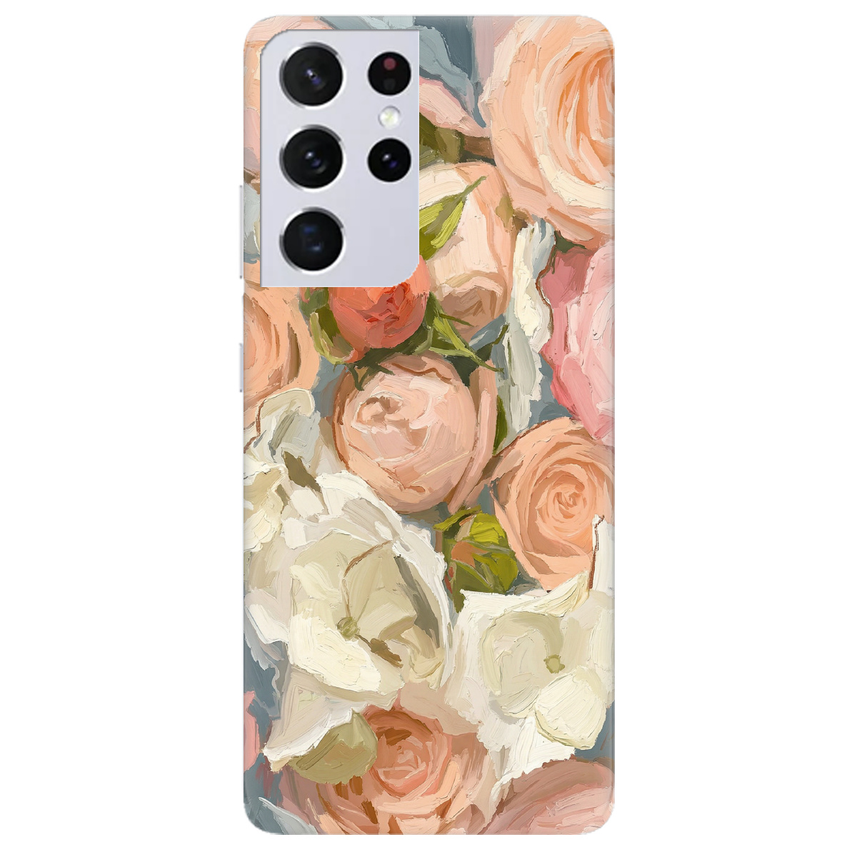Чохол для Samsung Galaxy S21 Ultra прозорий Пастель у квітах - фото 1 - Чохли для телефонів