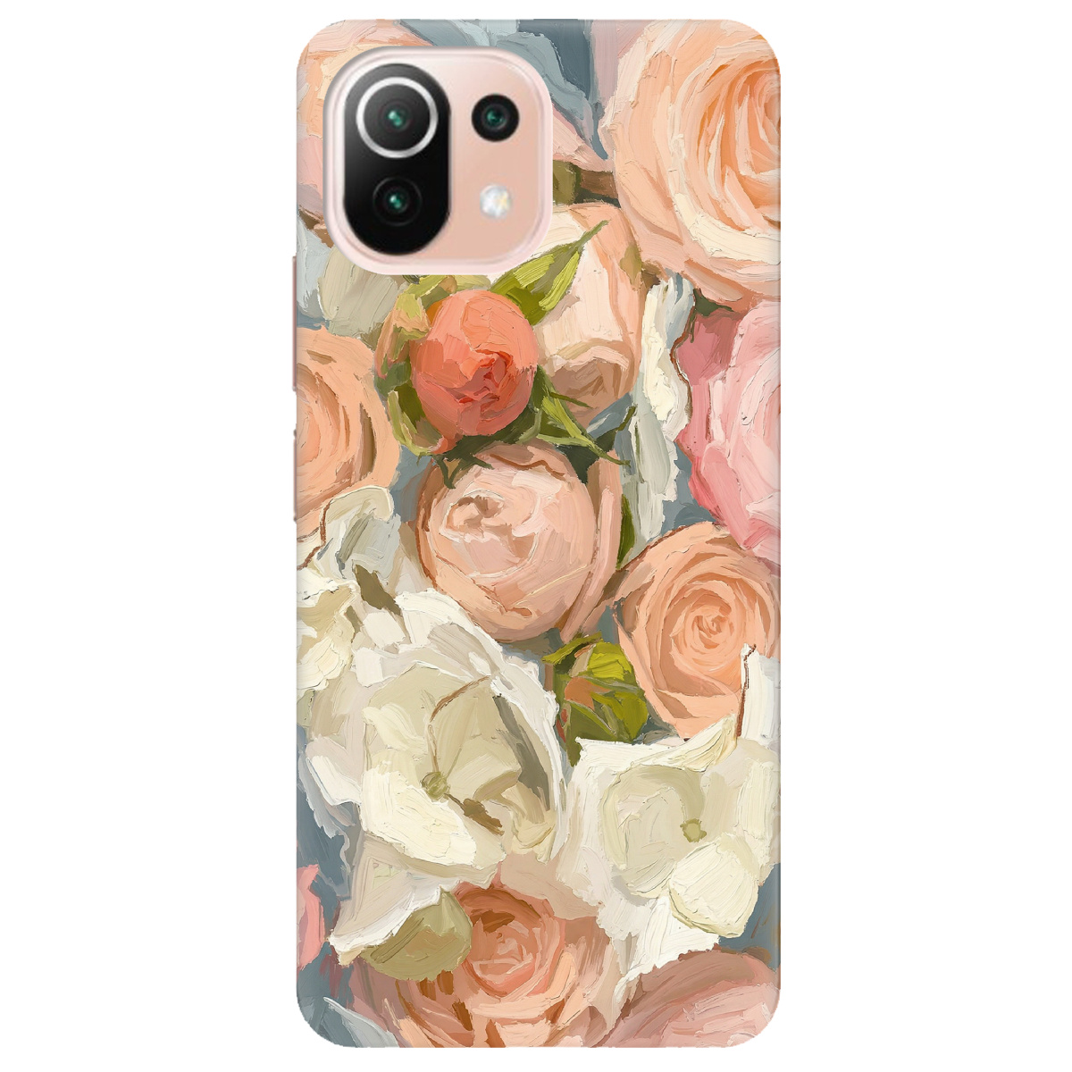 Чехол для Xiaomi Mi 11 lite прозрачный Пастель в цветах - фото 1 - Чехлы для телефонов