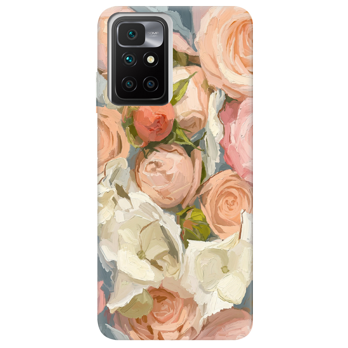 Чехол для Xiaomi Redmi 10 прозрачный Пастель в цветах - фото 1 - Чехлы для телефонов