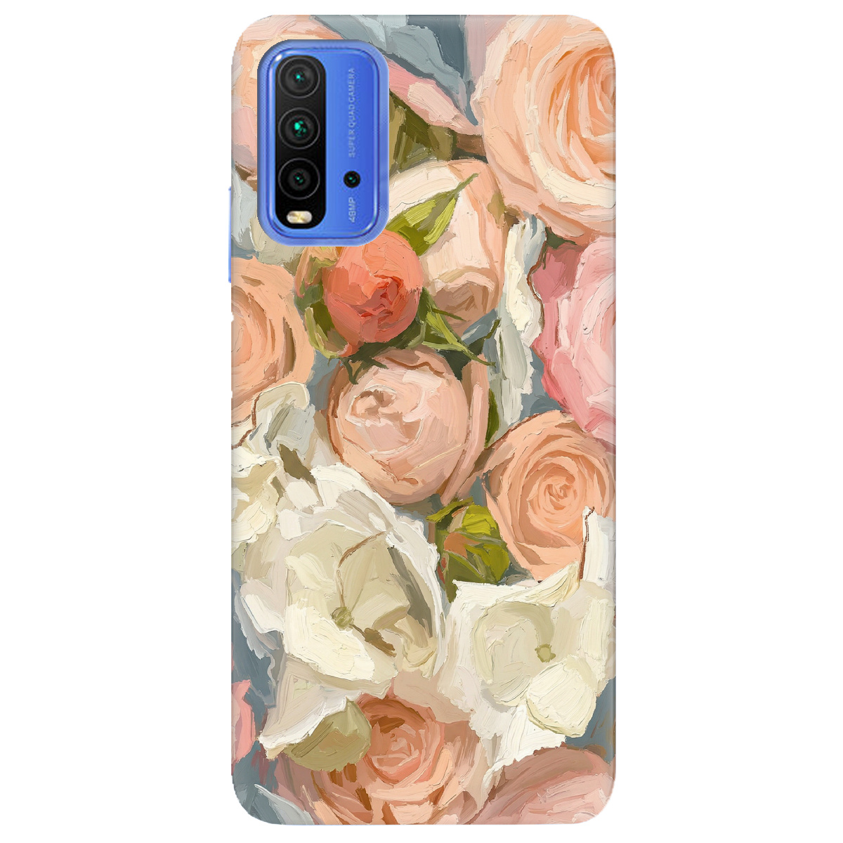 Чехол для Xiaomi Redmi 9T прозрачный Пастель в цветах - фото 1 - Чехлы для телефонов