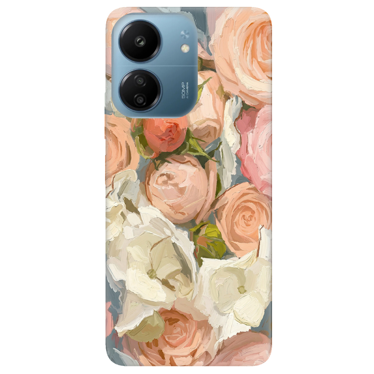 Чохол для Xiaomi Redmi 13C прозорий Пастель у квітах - фото 1 - Чохли для телефонів