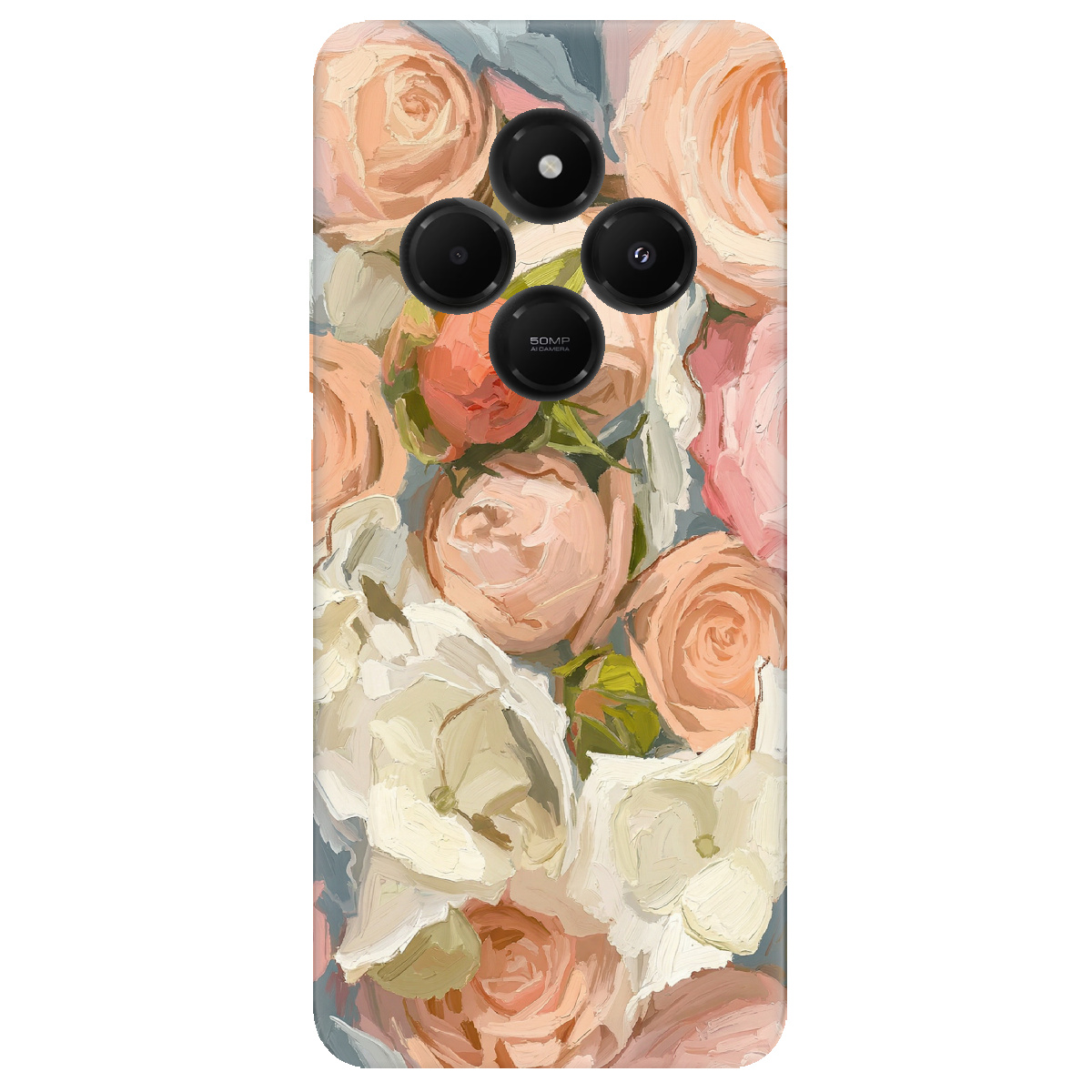 Чохол для Xiaomi Redmi 14C прозорий Пастель у квітах - фото 1 - Чохли для телефонів