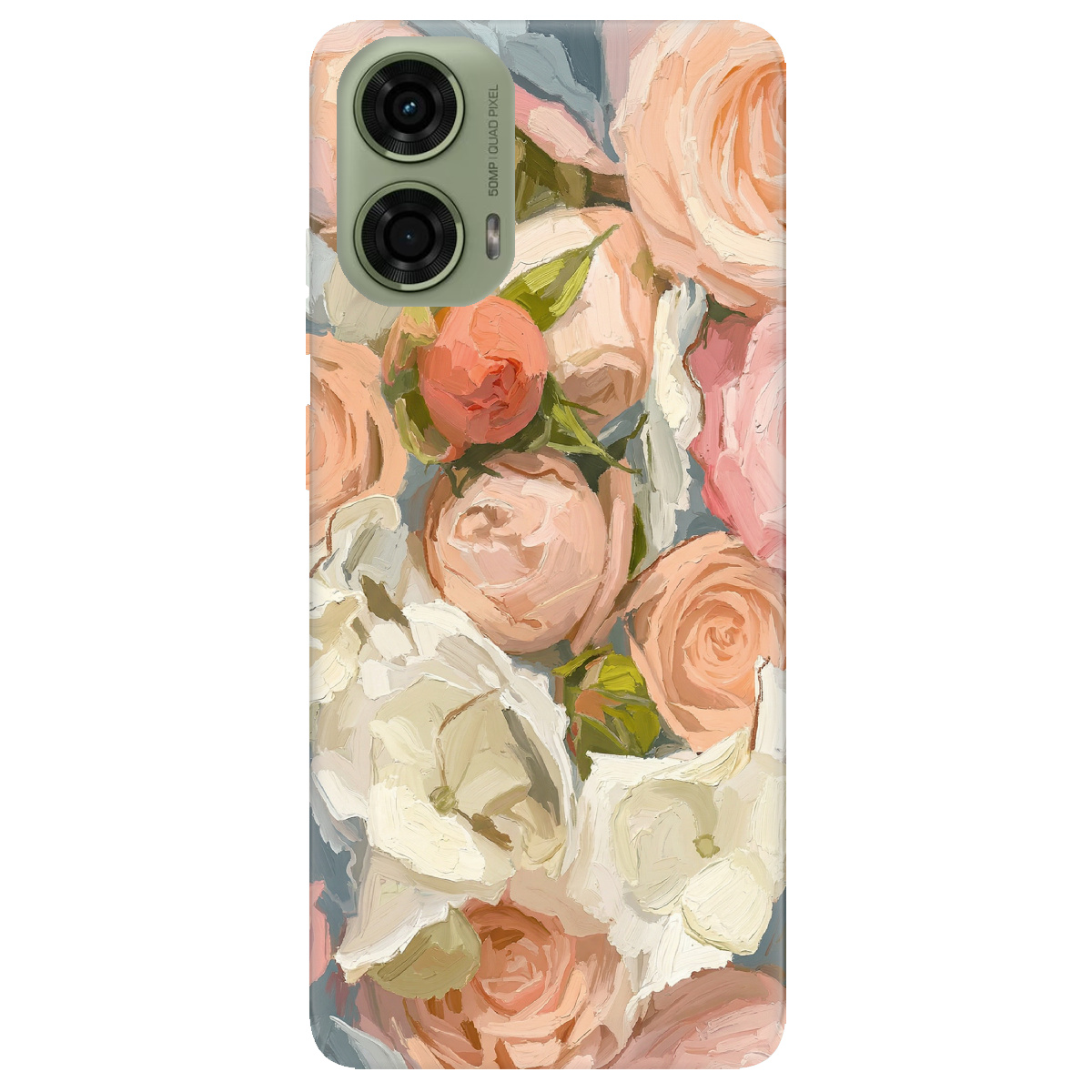 Чехол для Motorola G24 / G04 / E14 прозрачный Пастель в цветах - фото 1 - Чехлы для телефонов