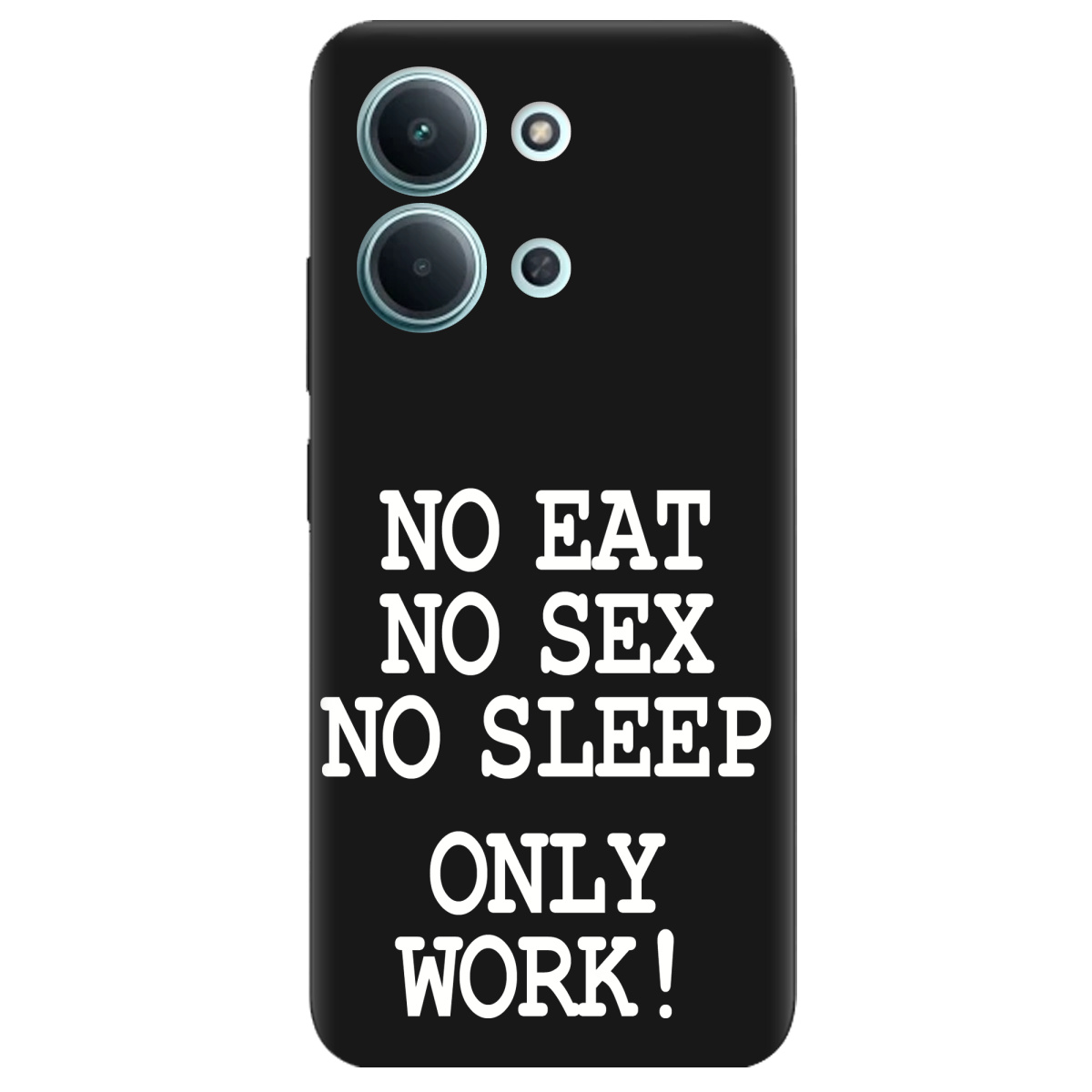 Чехол для Xiaomi Redmi 15C черный матовый soft touch Work only - фото 1 - Чехлы для телефонов