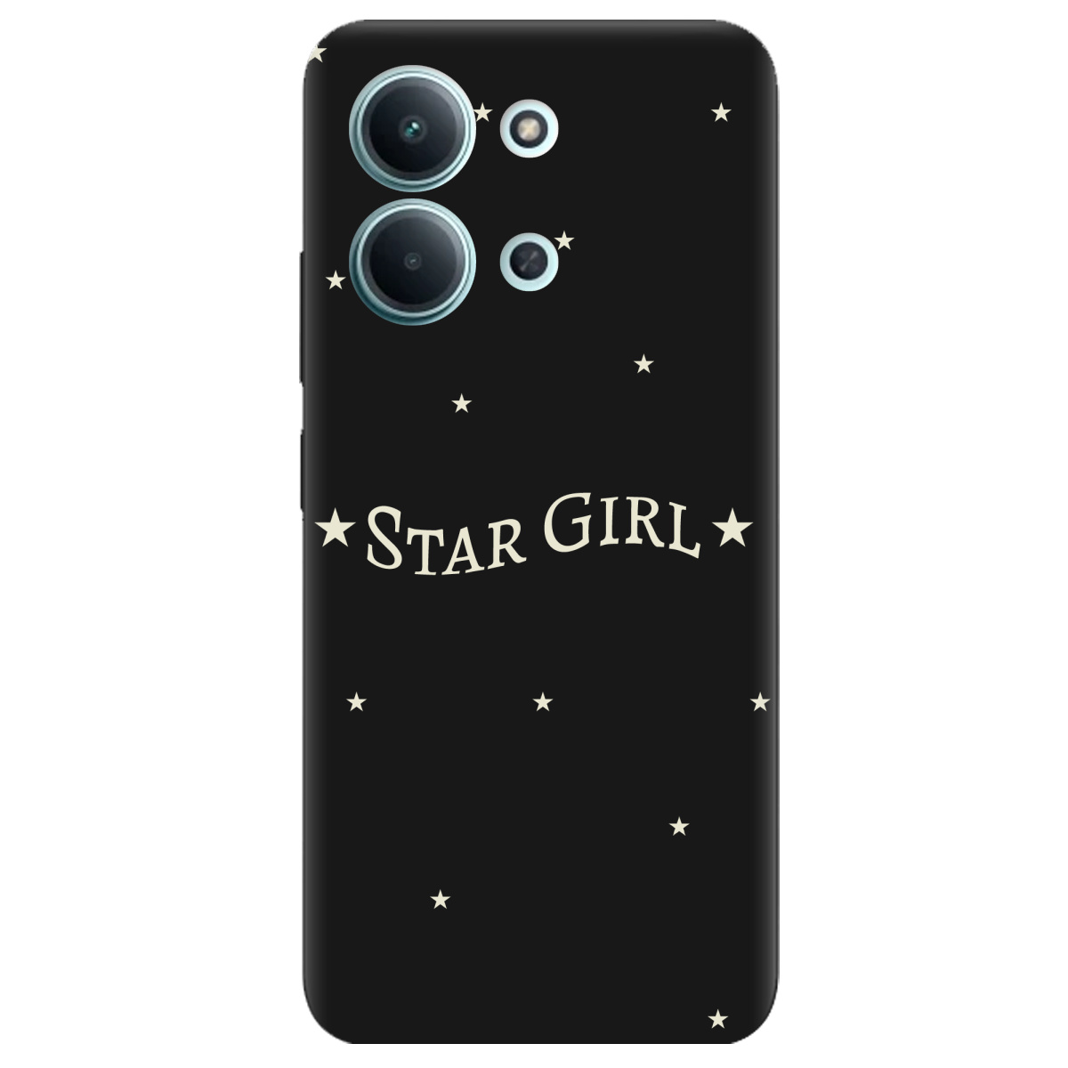 Чехол для Xiaomi Redmi 15C черный матовый soft touch Star girl - фото 1 - Чехлы для телефонов