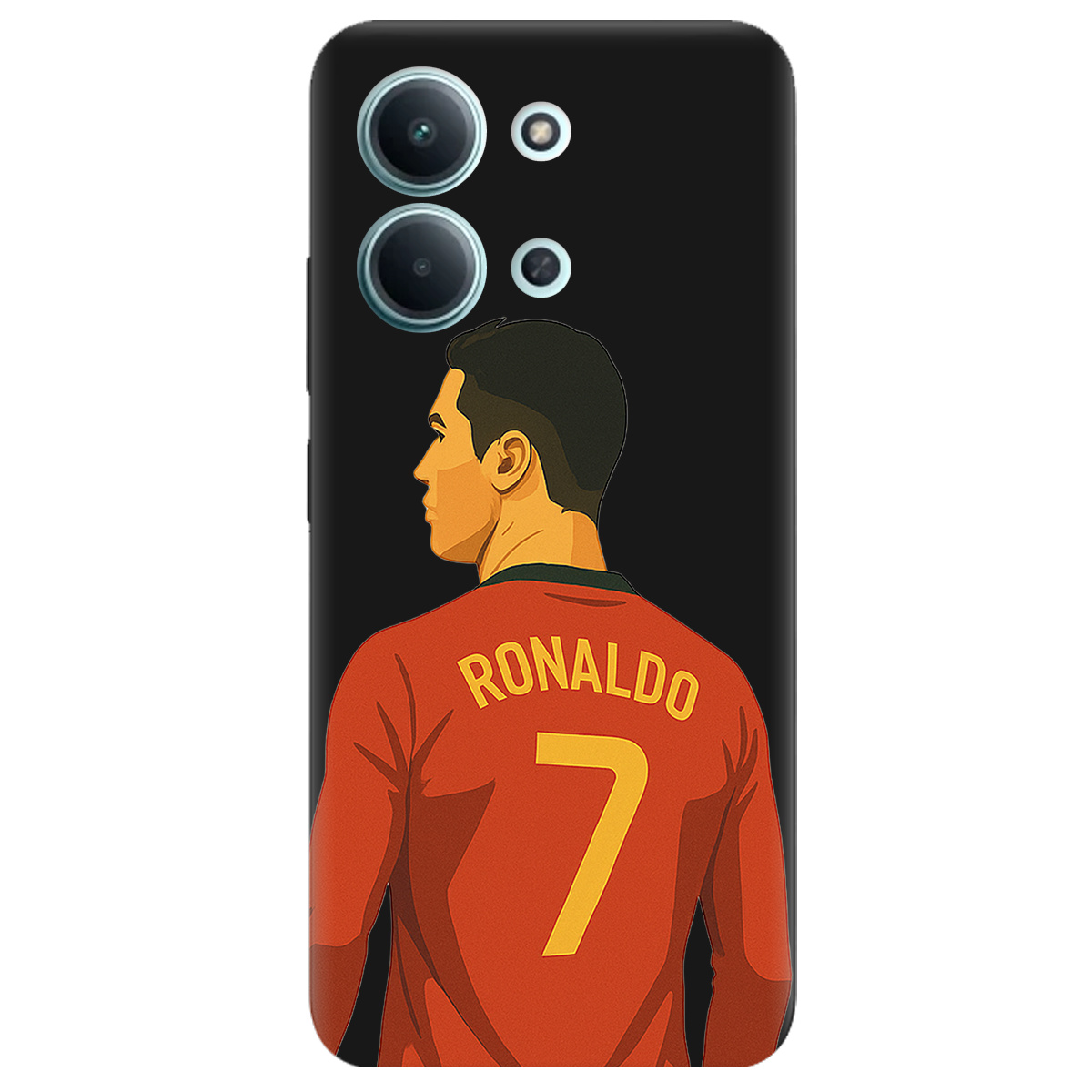 Чехол для Xiaomi Redmi 15C черный матовый soft touch Ronaldo - фото 1 - Чехлы для телефонов