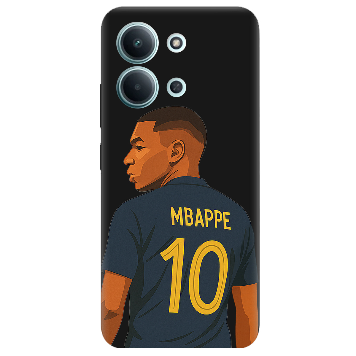 Чехол для Xiaomi Redmi 15C черный матовый soft touch Mbappe - фото 1 - Чехлы для телефонов