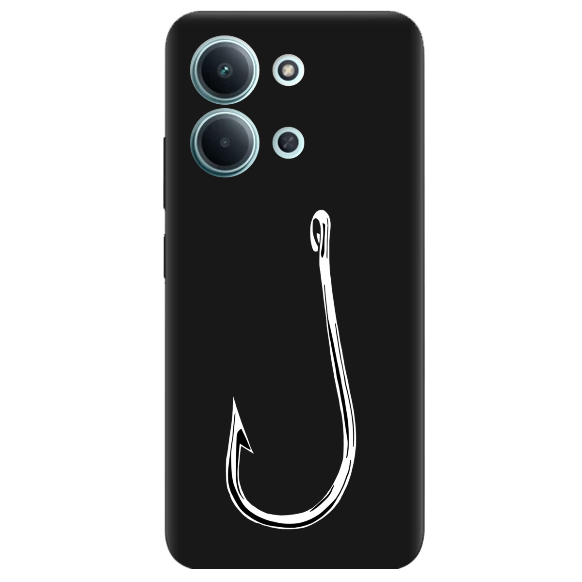 Чехол для Xiaomi Redmi 15C черный матовый soft touch Щасливий гачок - фото 1 - Чехлы для телефонов