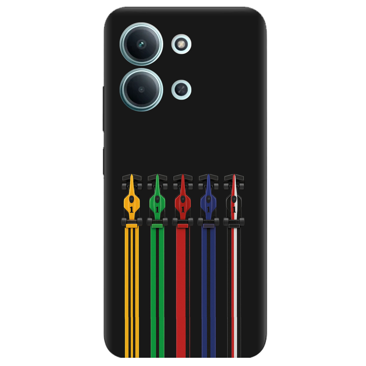 Чехол для Xiaomi Redmi 15C черный матовый soft touch Рев двигателей - фото 1 - Чехлы для телефонов