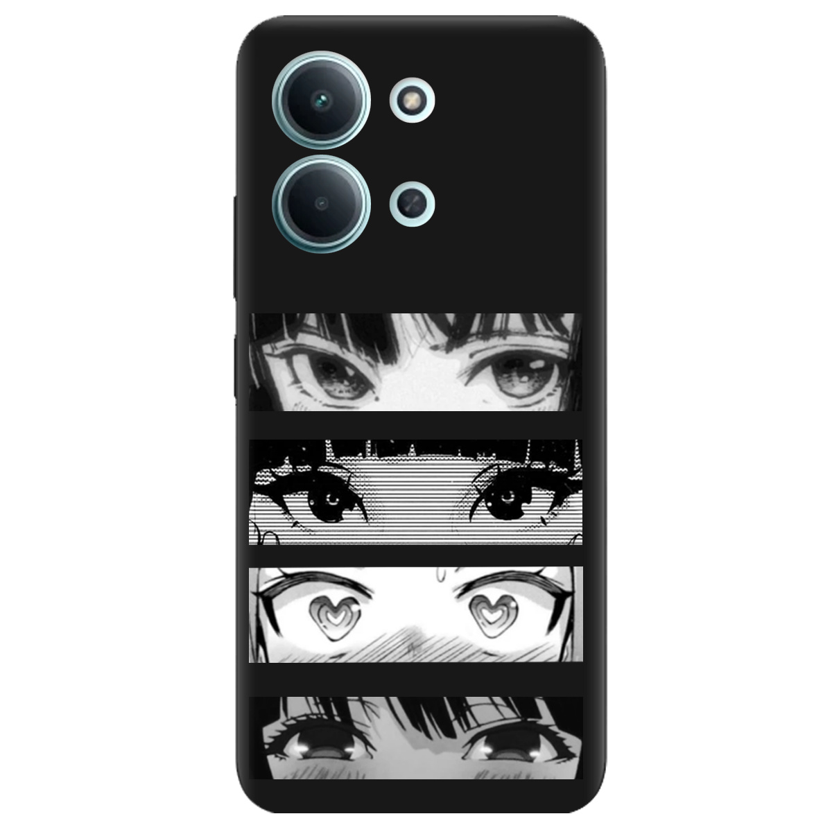 Чехол для Xiaomi Redmi 15C черный матовый soft touch Закохані очі - фото 1 - Чехлы для телефонов