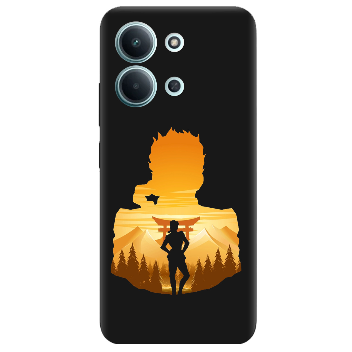 Чохол для Xiaomi Redmi 15C чорний матовий soft touch JoJo Giorno Giovanna - фото 1 - Чохли для телефонів