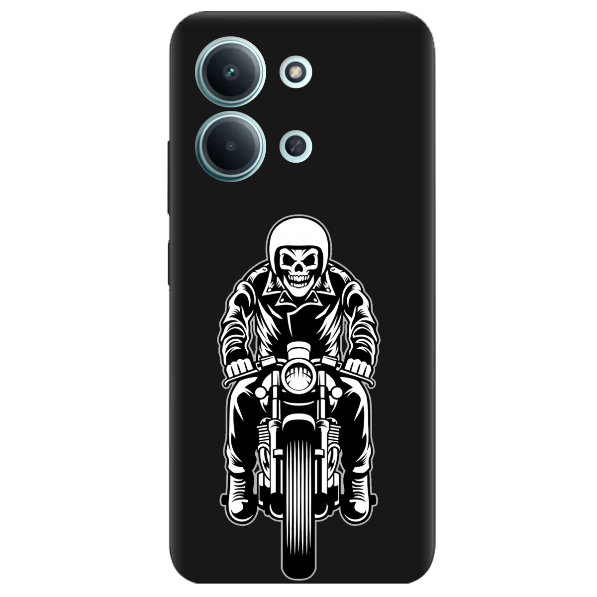 Чехол для Xiaomi Redmi 15C черный матовый soft touch Ночной всадник - фото 1 - Чехлы для телефонов