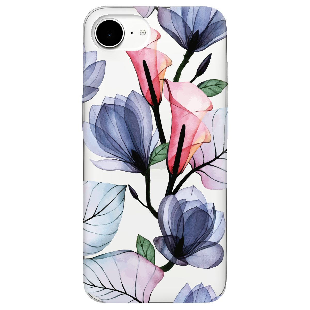 Чехол для Apple iPhone 17e прозрачный Tropical flowers - фото 1 - Чехлы для телефонов
