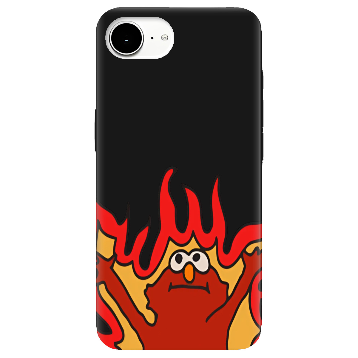 Чехол для Apple iPhone 17e черный матовый soft touch Хаос у вогні - фото 1 - Чехлы для телефонов