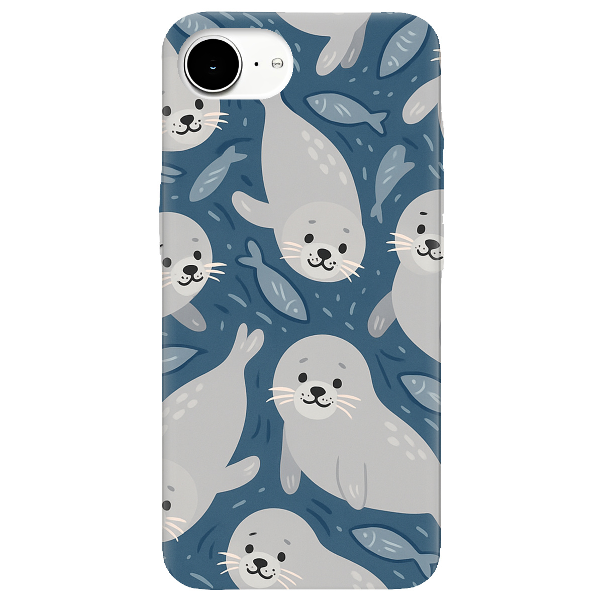 Чохол для Apple iPhone 17e прозорий Морські котики - фото 1 - Чохли для телефонів