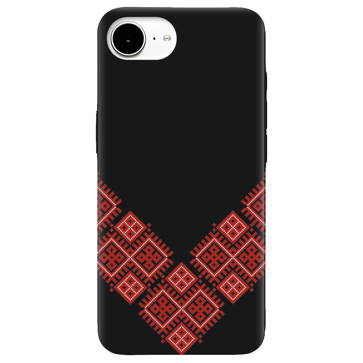 Чохол для Apple iPhone 17e чорний матовий soft touch Вишивана доля - фото 1 - Чохли для телефонів