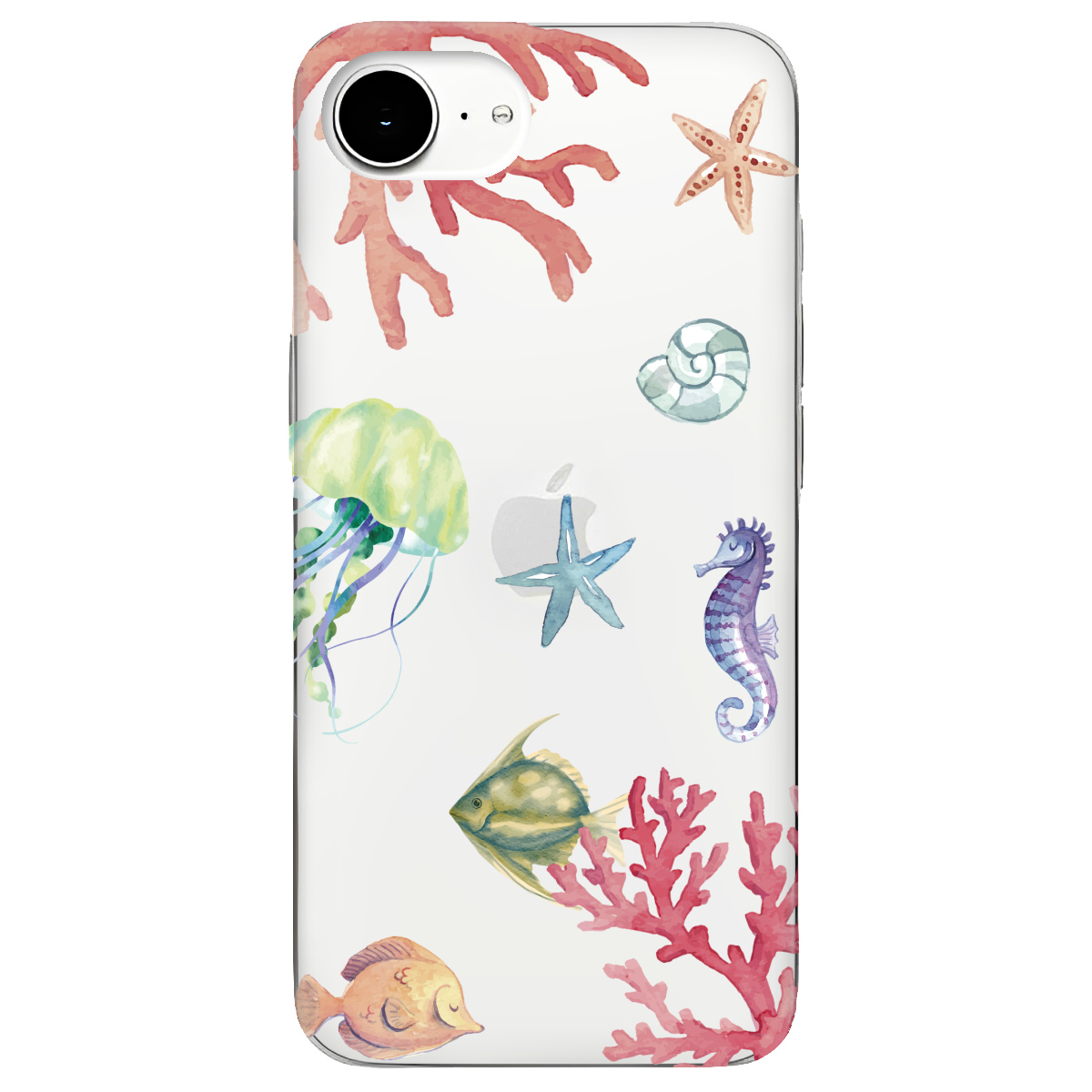 Чехол для Apple iPhone 17e прозрачный Коралловый мир - фото 1 - Чехлы для телефонов