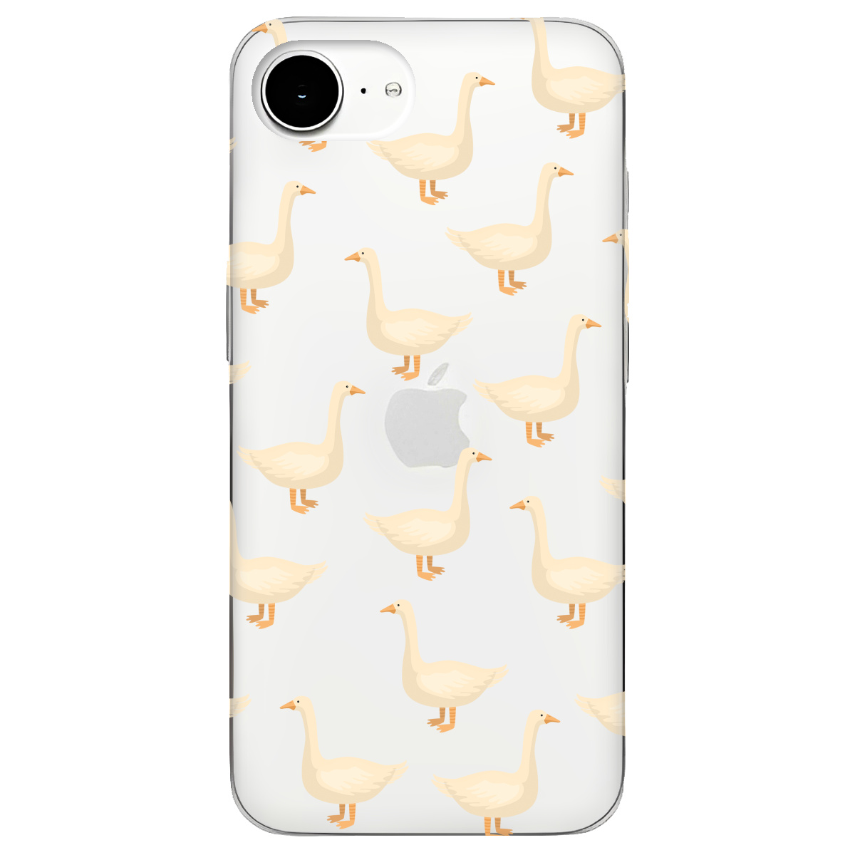 Чехол для Apple iPhone 17e прозрачный Гуси в тренде - фото 1 - Чехлы для телефонов