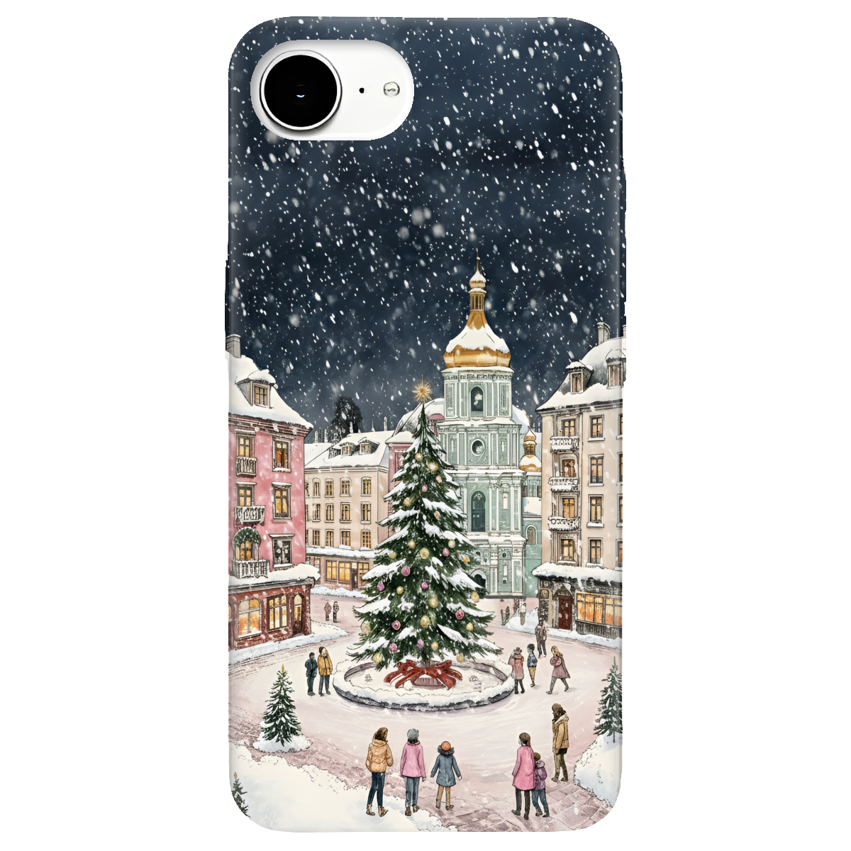 Чохол для Apple iPhone 17e прозорий Новорічне місто - фото 1 - Чохли для телефонів