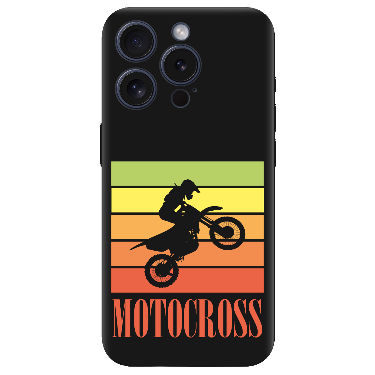 Чохол для Apple iPhone 15 Pro Max чорний матовий soft touch Motocross - фото 1 - Чохли для телефонів