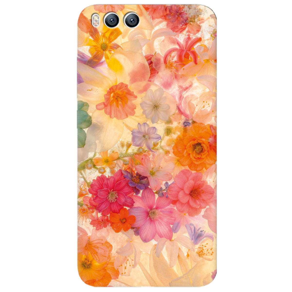 Чохол для Xiaomi Mi 6 прозорий Дофамінові квіти - фото 1 - Чохли для телефонів