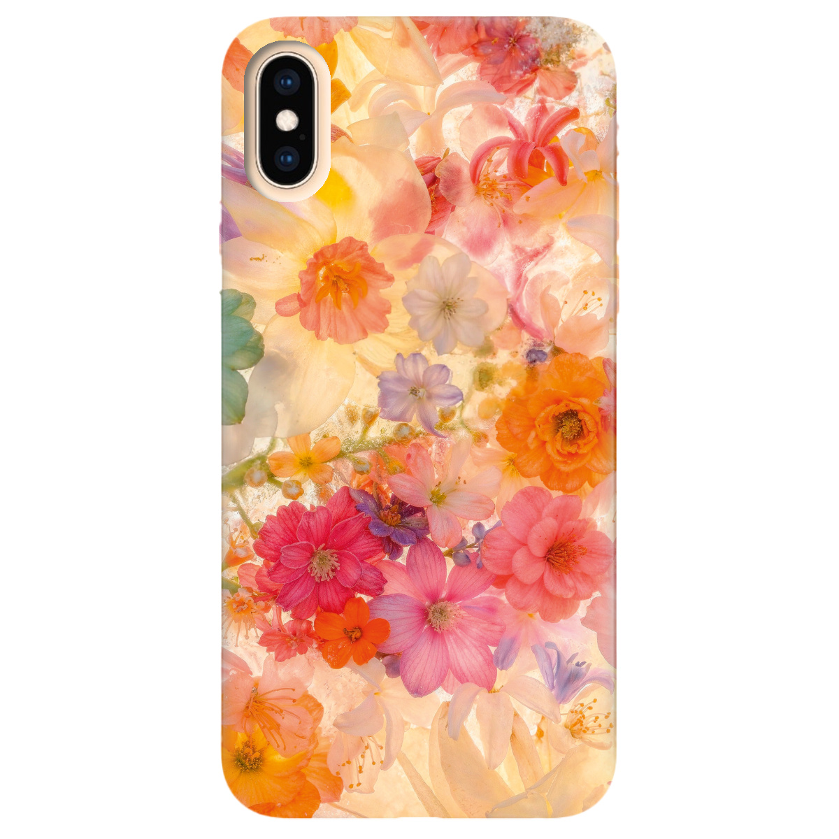 Чехол для Apple iPhone X прозрачный Дофаминовые цветы - фото 1 - Чехлы для телефонов