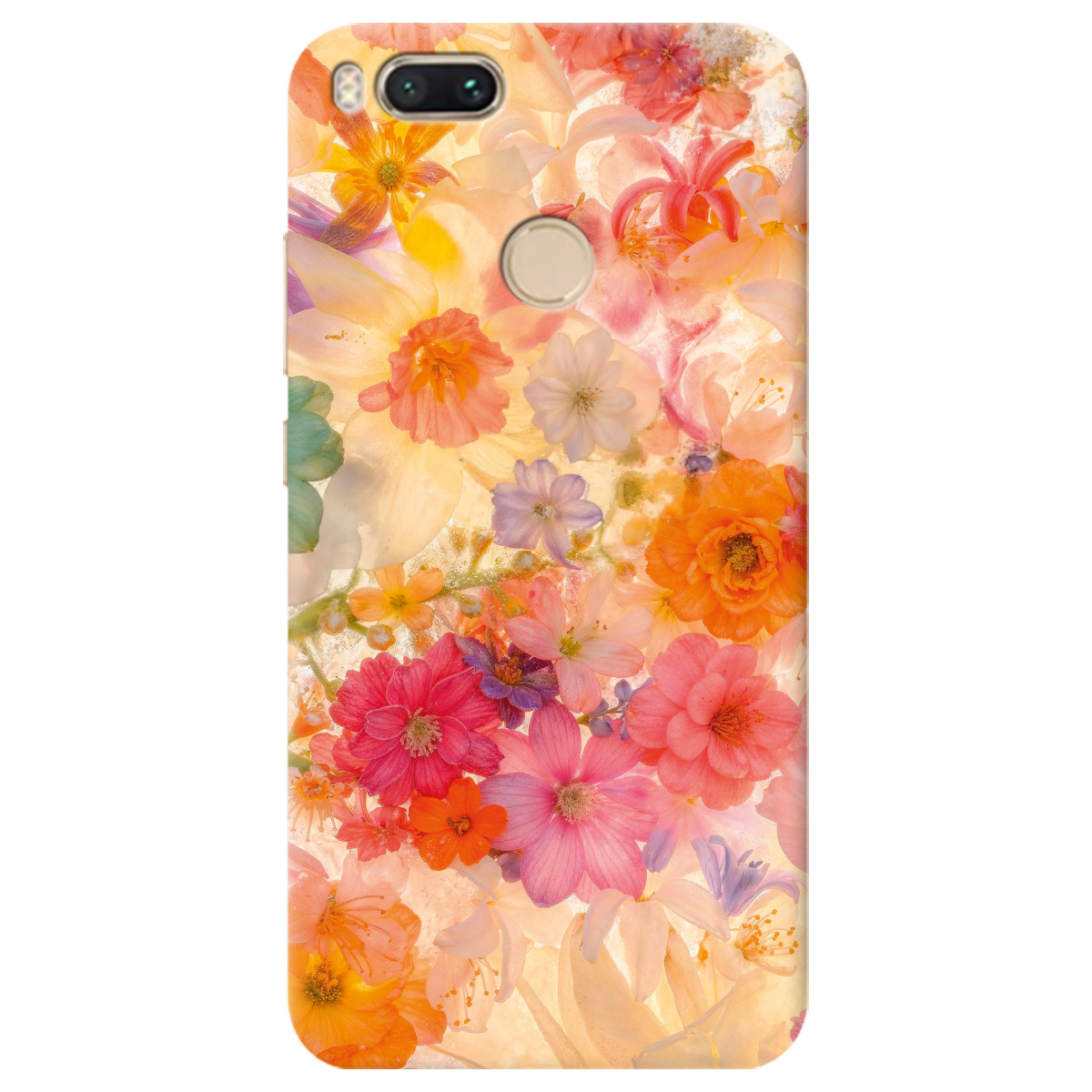 Чохол для Xiaomi Mi A1 прозорий Дофамінові квіти - фото 1 - Чохли для телефонів