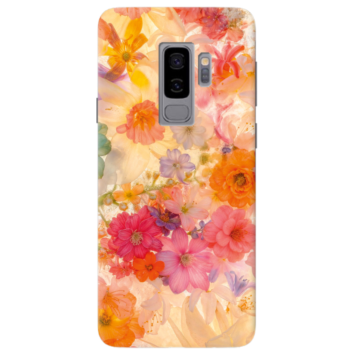 Чохол для Samsung Galaxy S9 Plus прозорий Дофамінові квіти - фото 1 - Чохли для телефонів