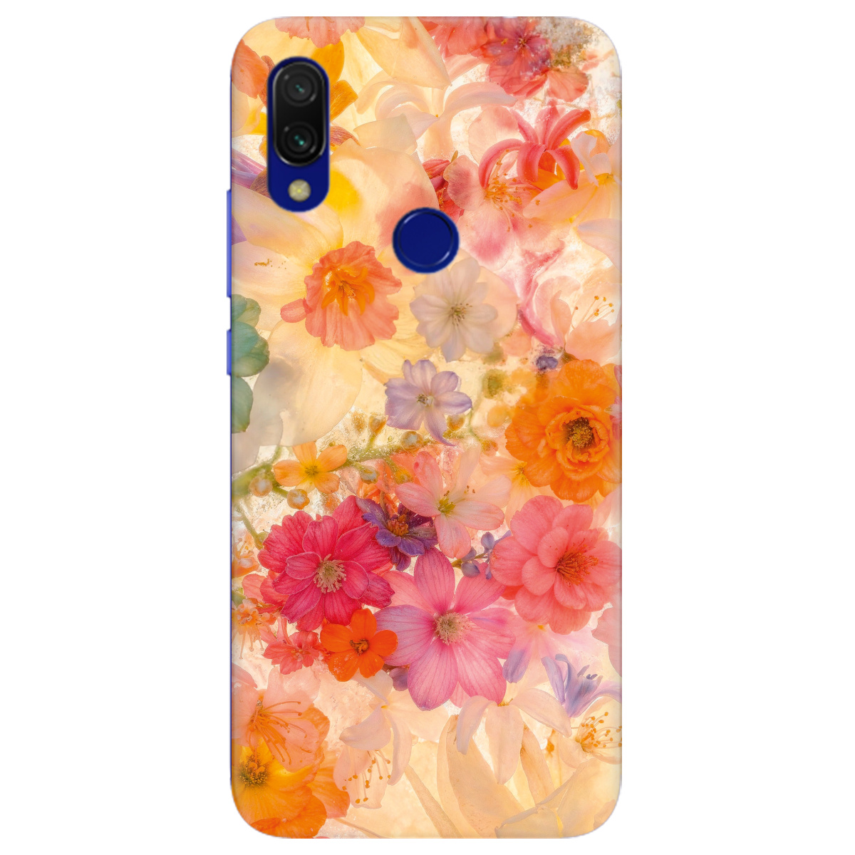 Чохол для Xiaomi Redmi 7 прозорий Дофамінові квіти - фото 1 - Чохли для телефонів