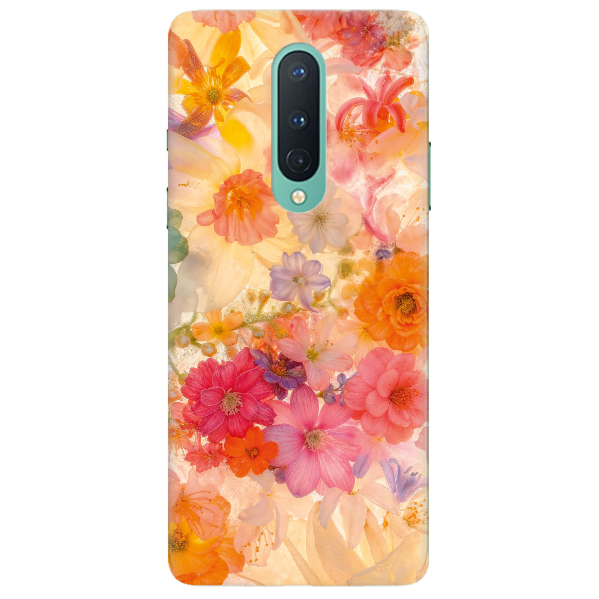 Чохол для OnePlus 8 прозорий Дофамінові квіти - фото 1 - Чохли для телефонів