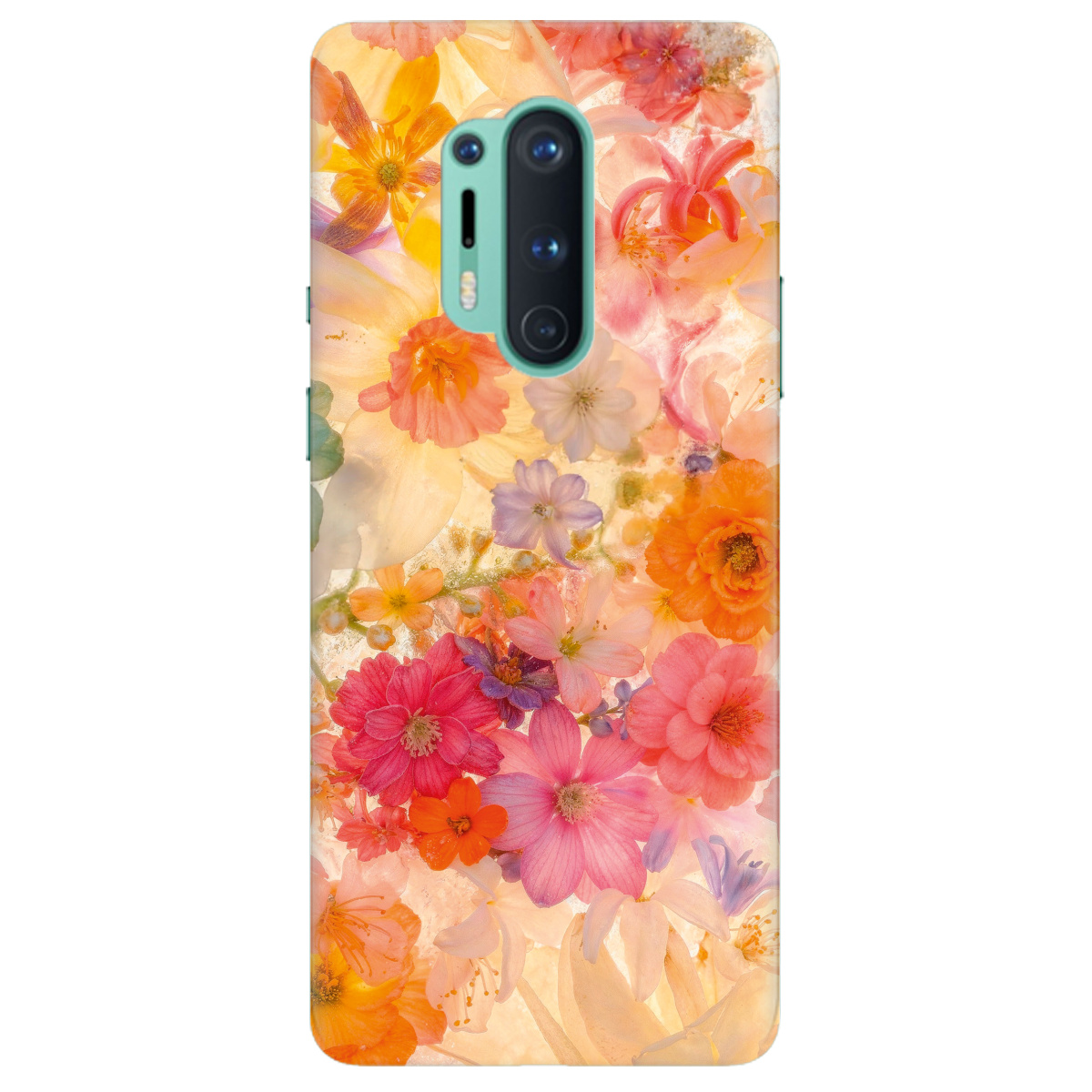 Чохол для OnePlus 8 Pro прозорий Дофамінові квіти - фото 1 - Чохли для телефонів