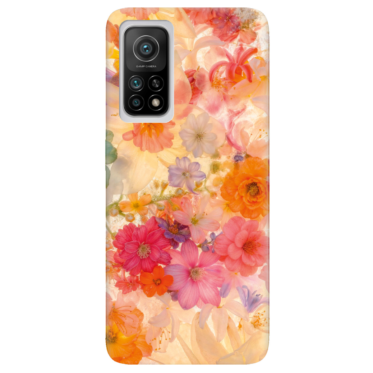 Чехол для Xiaomi Mi 10T/ Mi 10T Pro прозрачный Дофаминовые цветы - фото 1 - Чехлы для телефонов