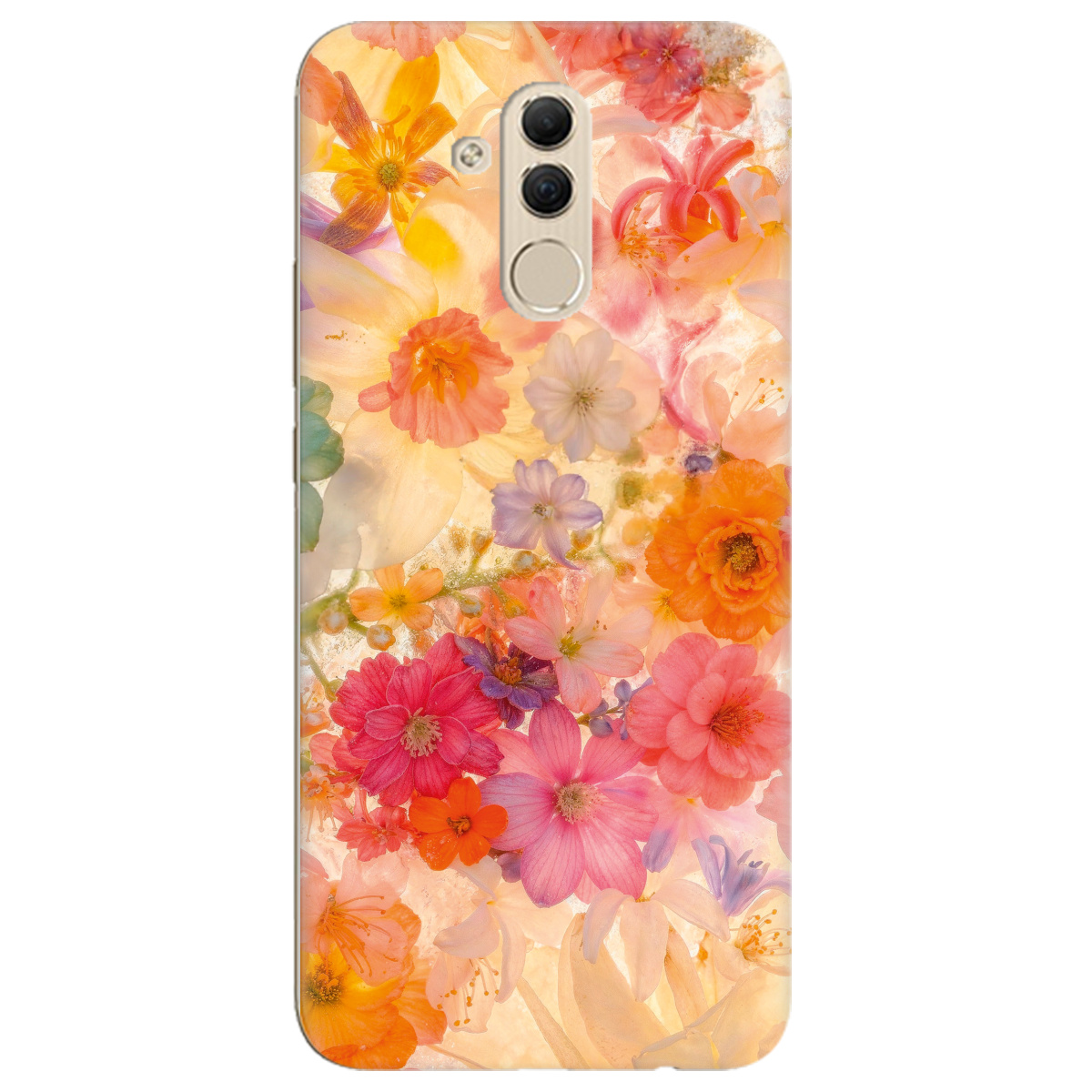 Чохол для Huawei Mate 20 Lite прозорий Дофамінові квіти - фото 1 - Чохли для телефонів