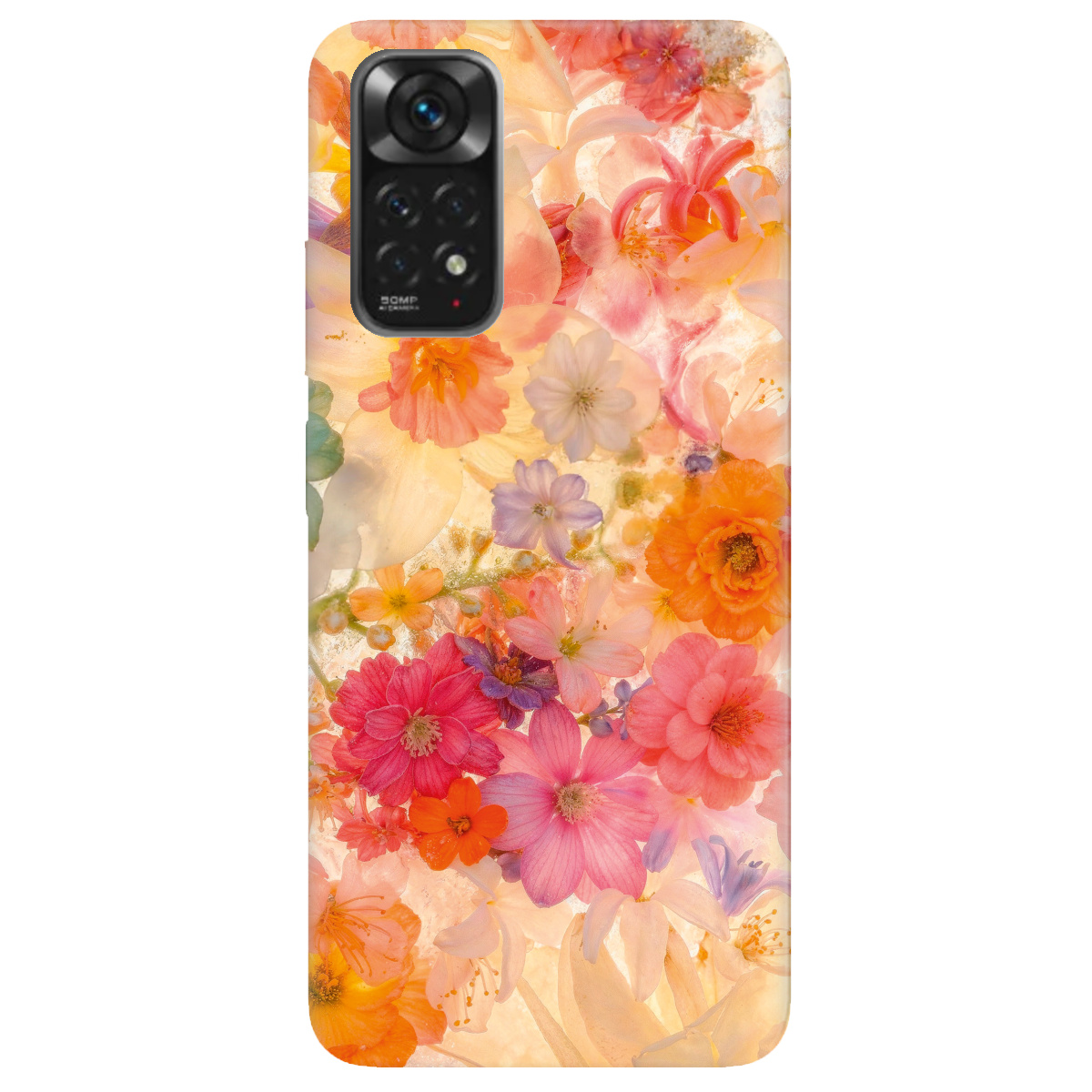 Чехол для Xiaomi Redmi Note 11s прозрачный Дофаминовые цветы - фото 1 - Чехлы для телефонов