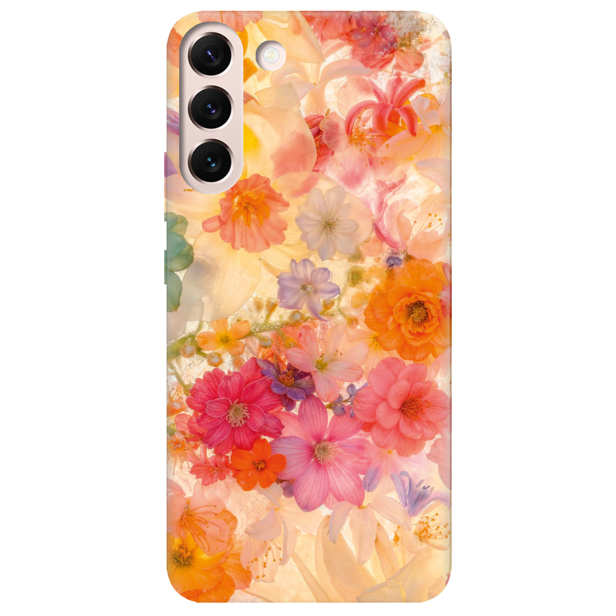 Чохол для Samsung Galaxy S22 Plus прозорий Дофамінові квіти - фото 1 - Чохли для телефонів