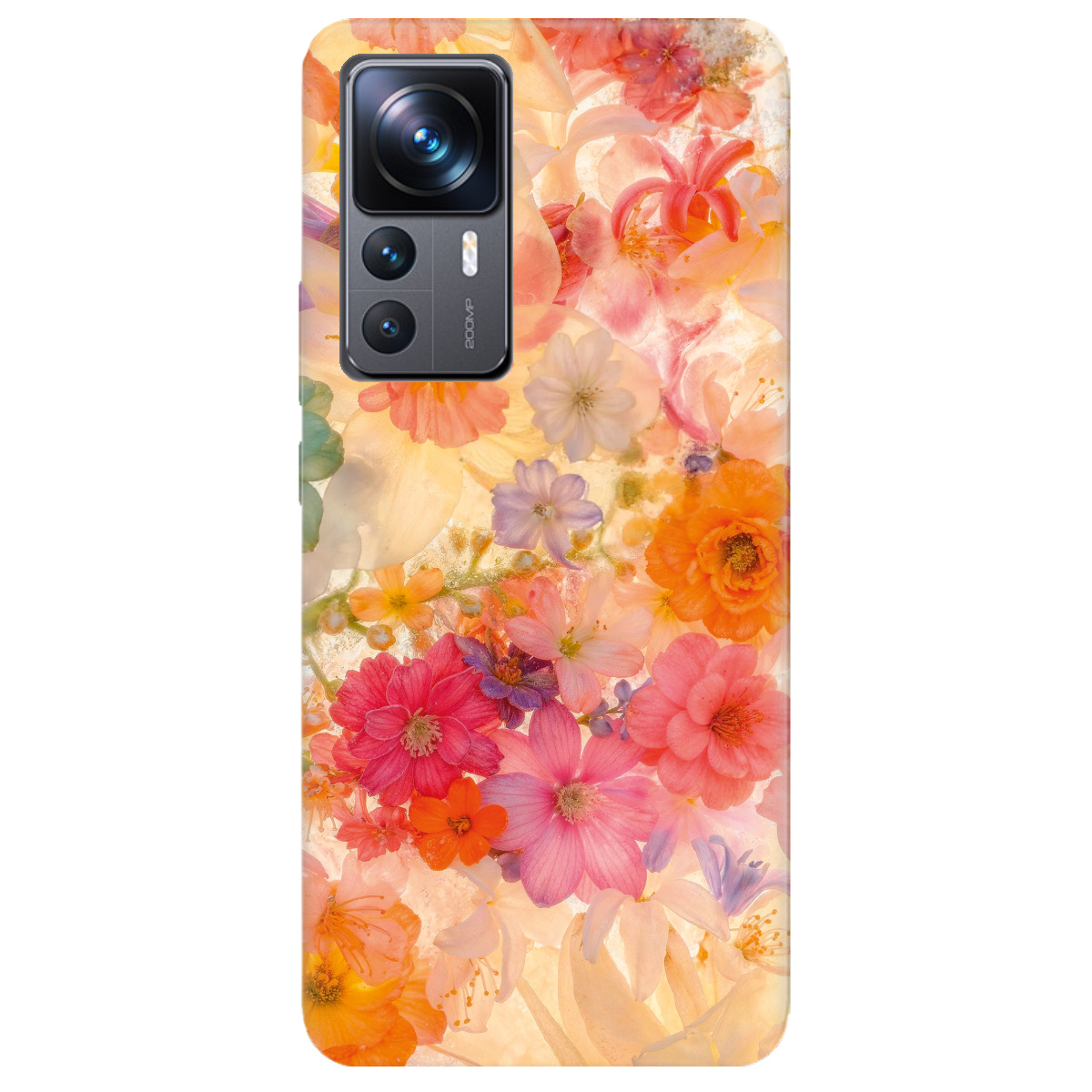 Чохол для Xiaomi 12T прозорий Дофамінові квіти - фото 1 - Чохли для телефонів