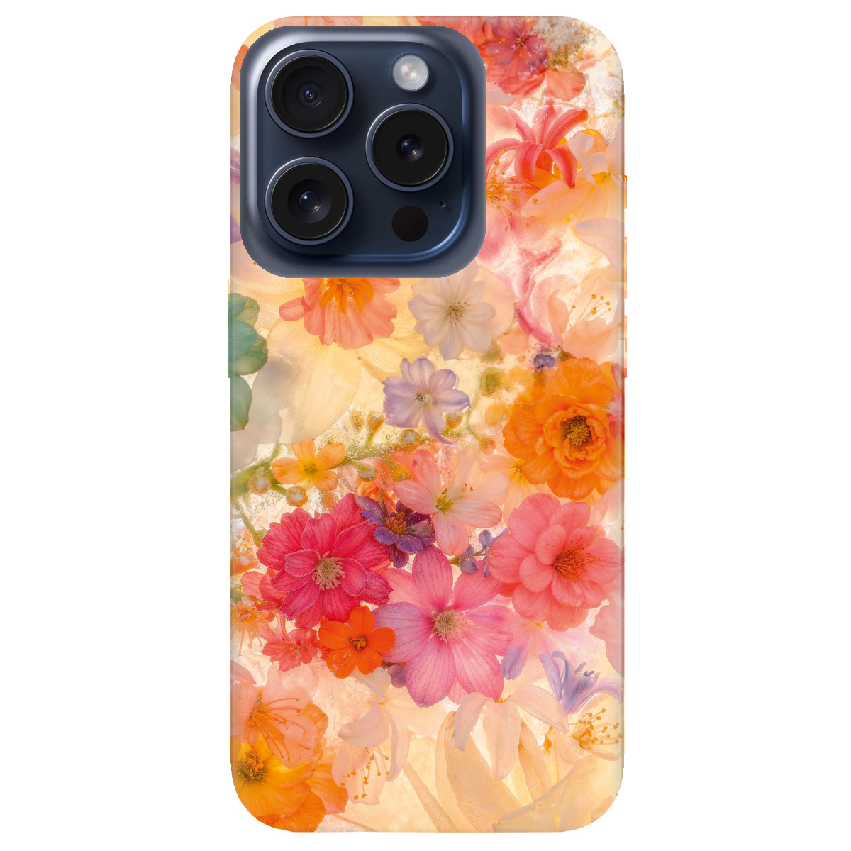 Чохол для Apple iPhone 15 Pro Max прозорий Дофамінові квіти - фото 1 - Чохли для телефонів