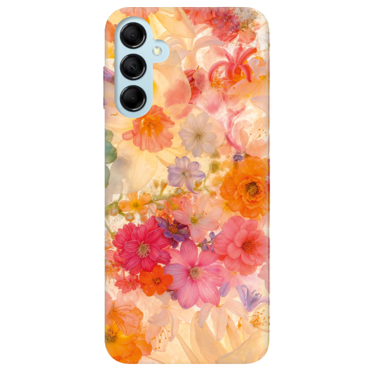 Чохол для Samsung Galaxy M14 5G прозорий Дофамінові квіти - фото 1 - Чохли для телефонів