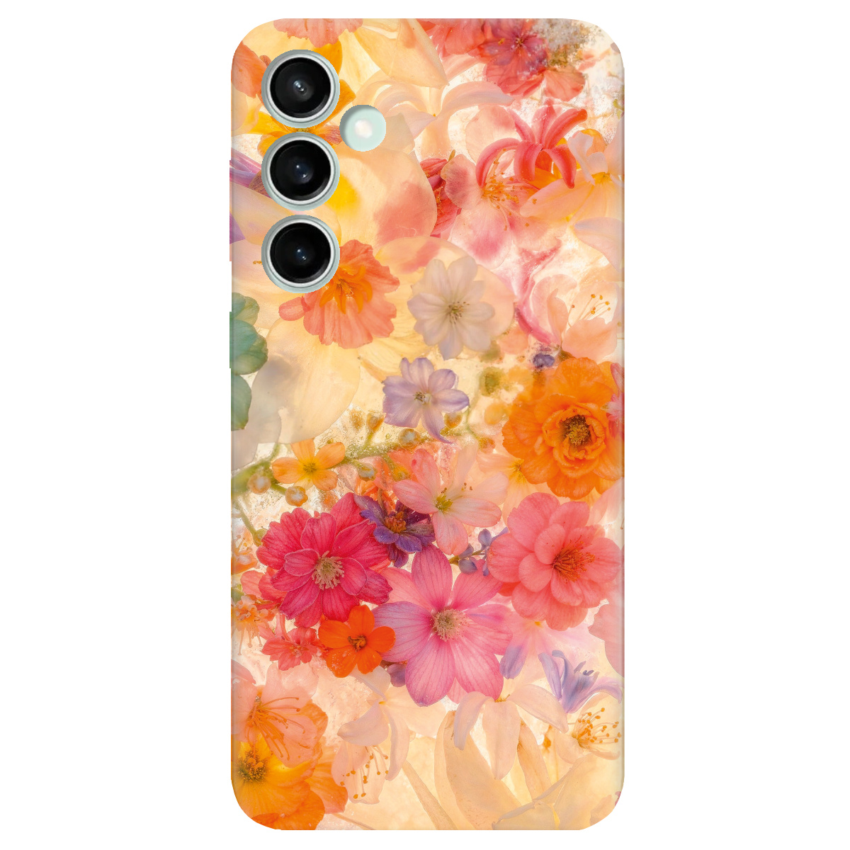 Чохол для Samsung Galaxy S23 FE прозорий Дофамінові квіти - фото 1 - Чохли для телефонів